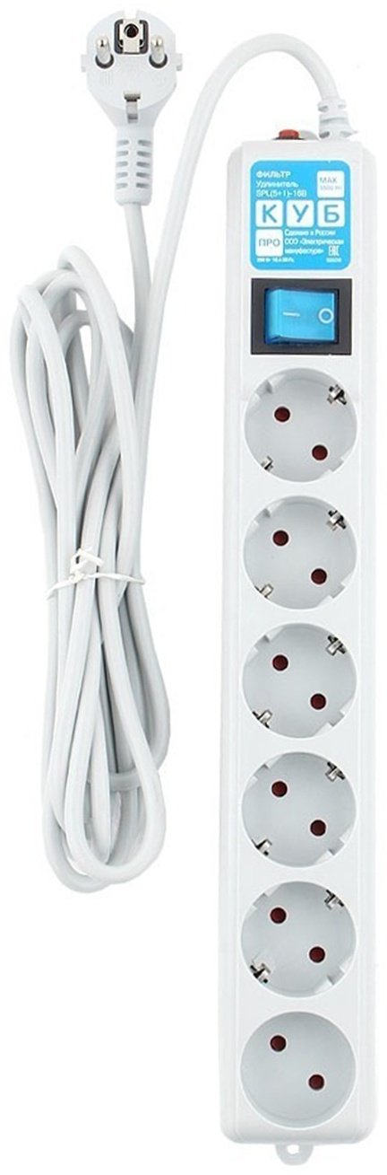 Сетевой фильтр Power Cube Pro SPL(5+1)-16B-P-1.9M 1.9 м купить,NaN