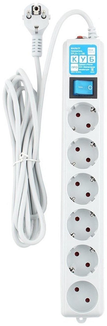 Сетевой фильтр Power Cube Pro SPL(5+1)-16B-P-1.9M 1.9 м купить,NaN