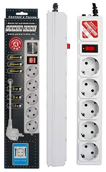 Powercube SPG-B-6 1.9 серый 5 розеток купить,NaN