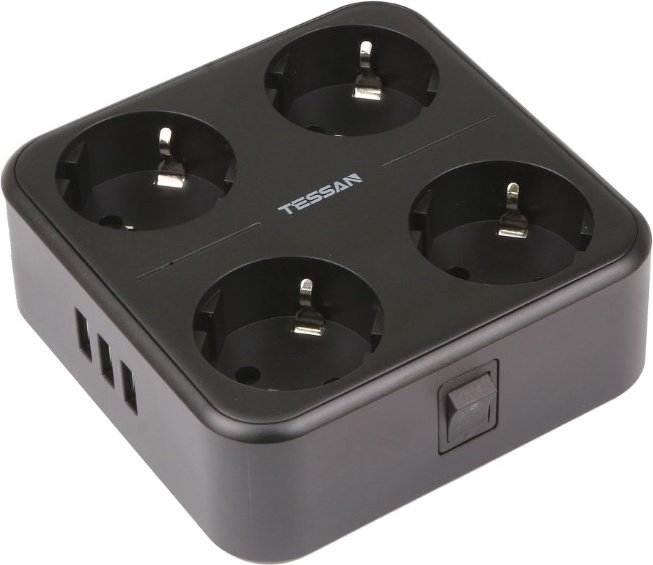 Сетевой фильтр Tessan TS-302-BK 1.5 м купить,NaN