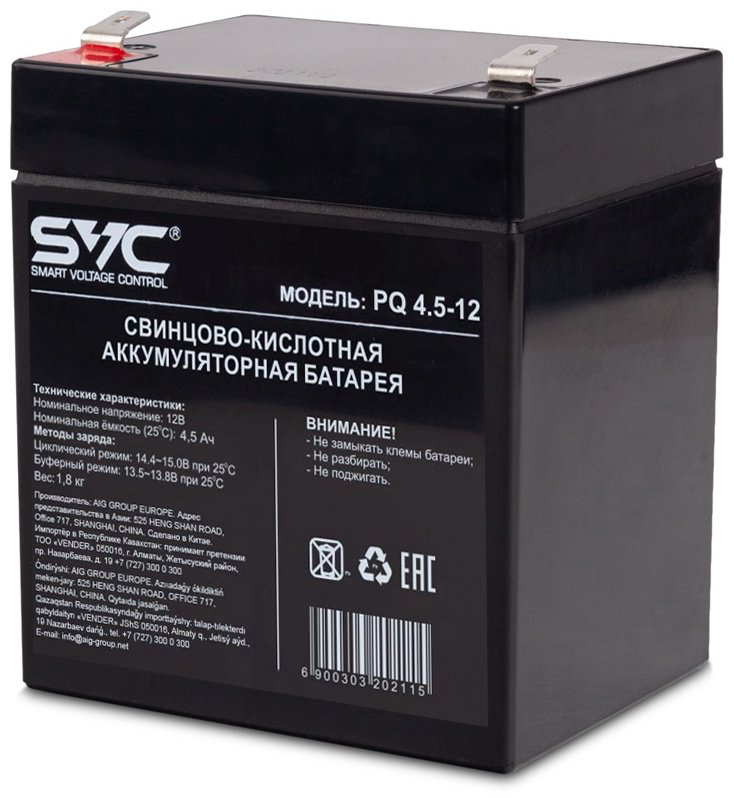 Аккумулятор SVC PQ4.5-12 12В 4.5Ач купить,9270