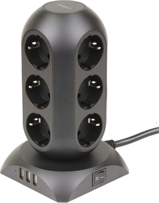 Сетевой фильтр Tessan TPS02-DE BLACK 2 м купить,NaN