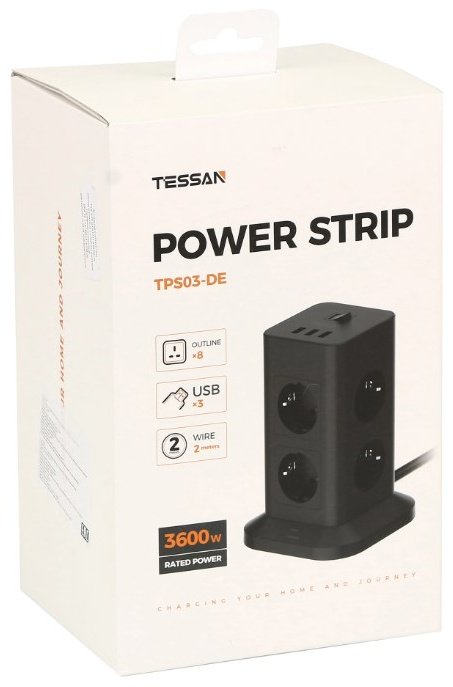 Сетевой фильтр Tessan TPS03-DE 2 м купить,NaN