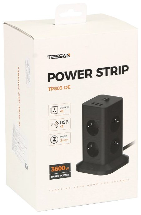 Сетевой фильтр Tessan TPS03-DE 2 м купить,NaN