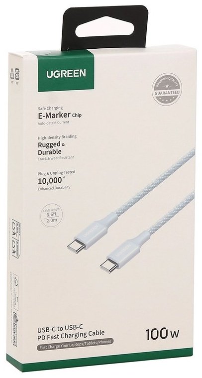 Кабель Ugreen USB TypeC (M), 2 м, L502/65254 голубой купить,4590
