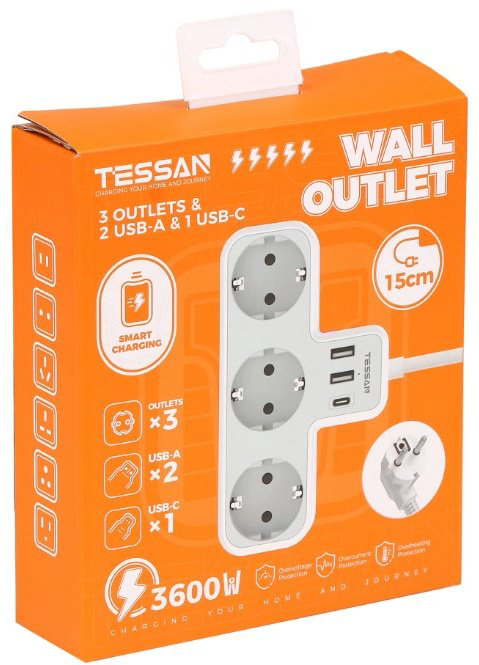 Сетевой фильтр Tessan TS-323X-C 0.15 м купить,NaN