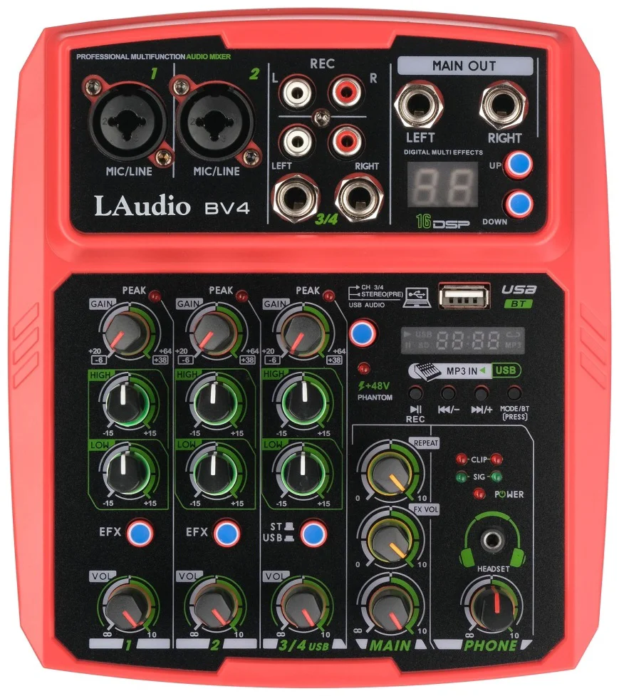 Микшерный пульт LAudio BV4 красный
