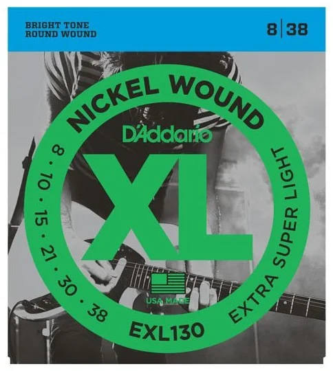 Комплект струн для электрогитары D'Addario 8-38 EXL130 6 шт