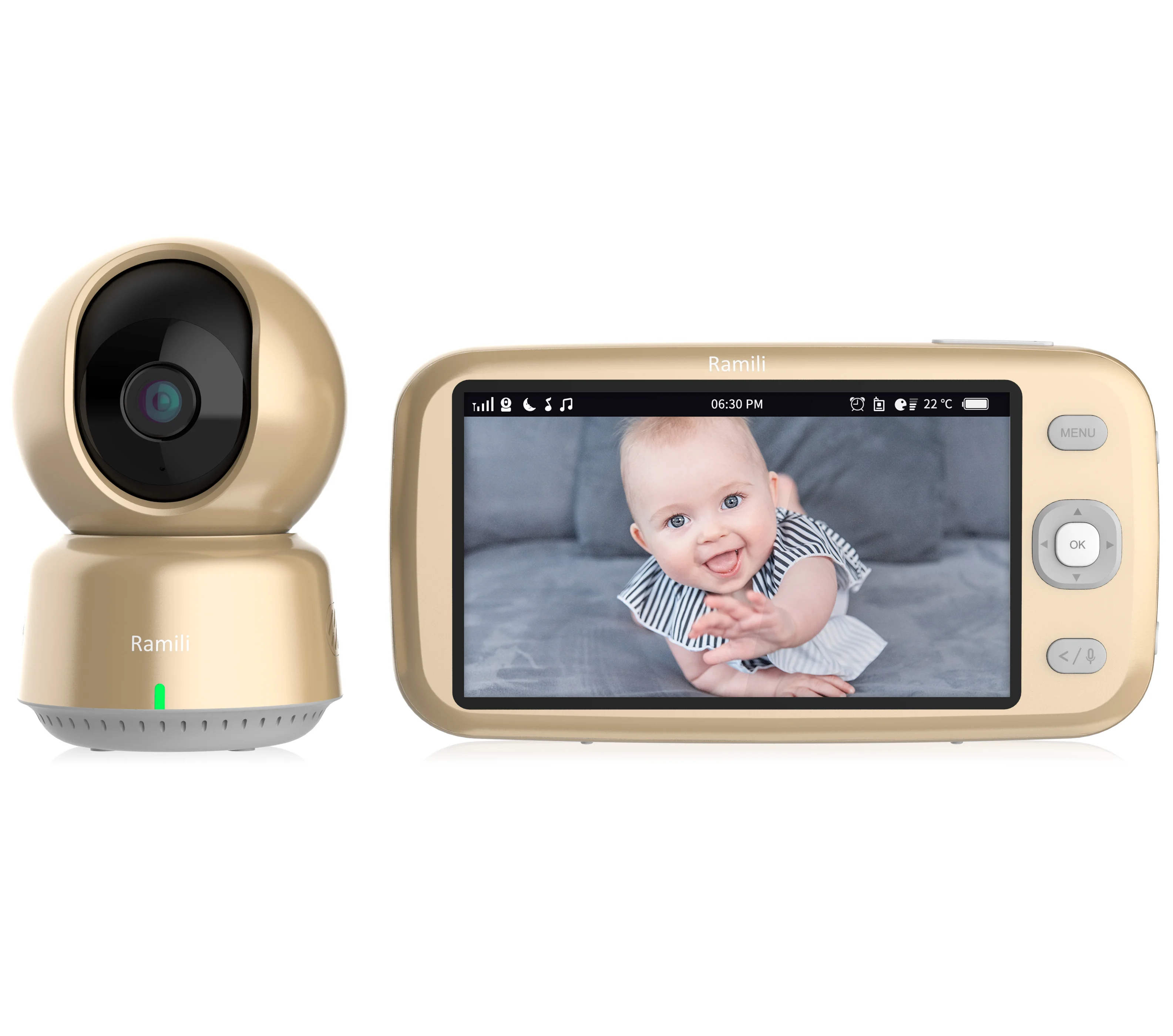 Видеоняня Ramili Baby RV1600 золотистая