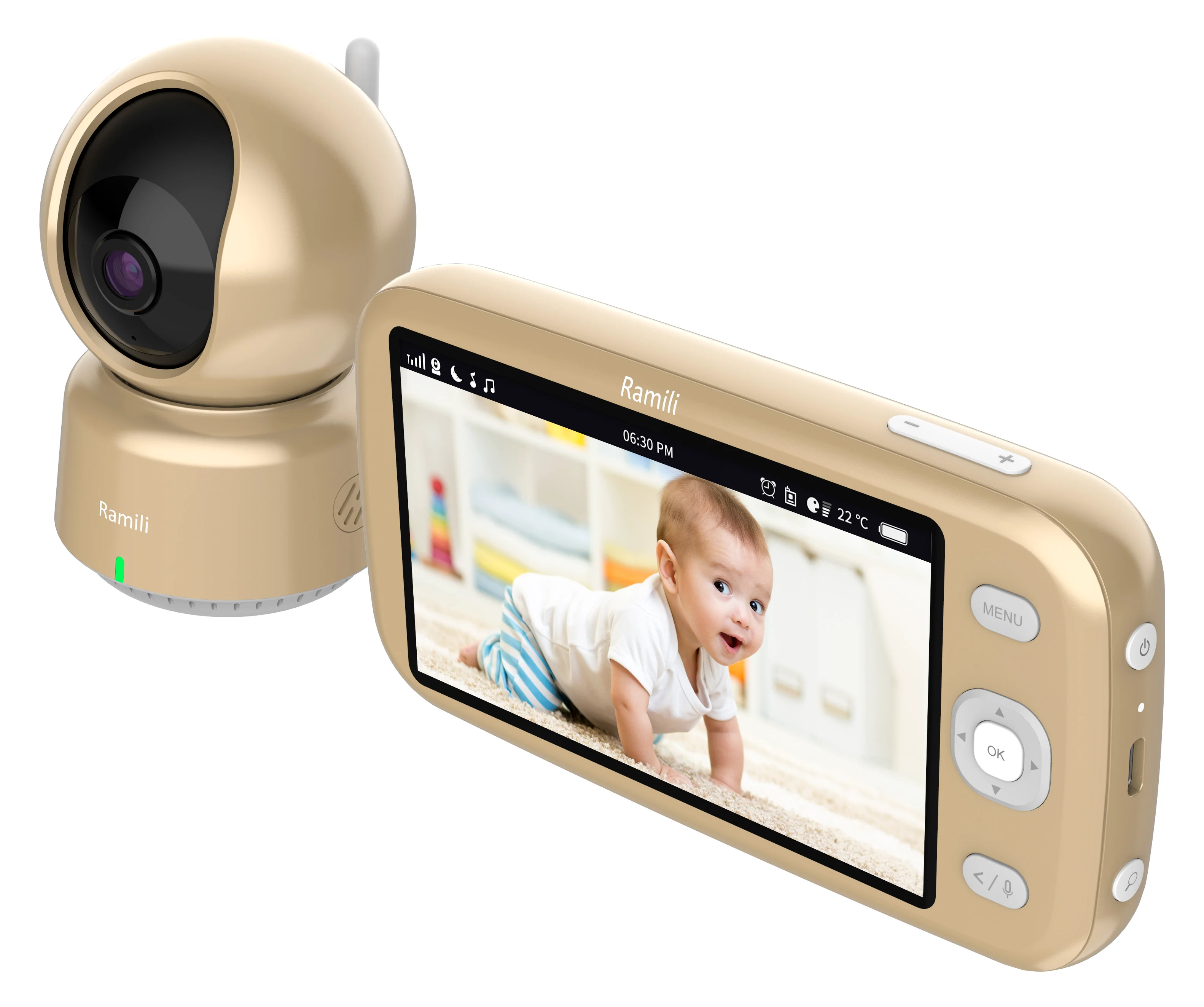 Видеоняня Ramili Baby RV1600 золотистая