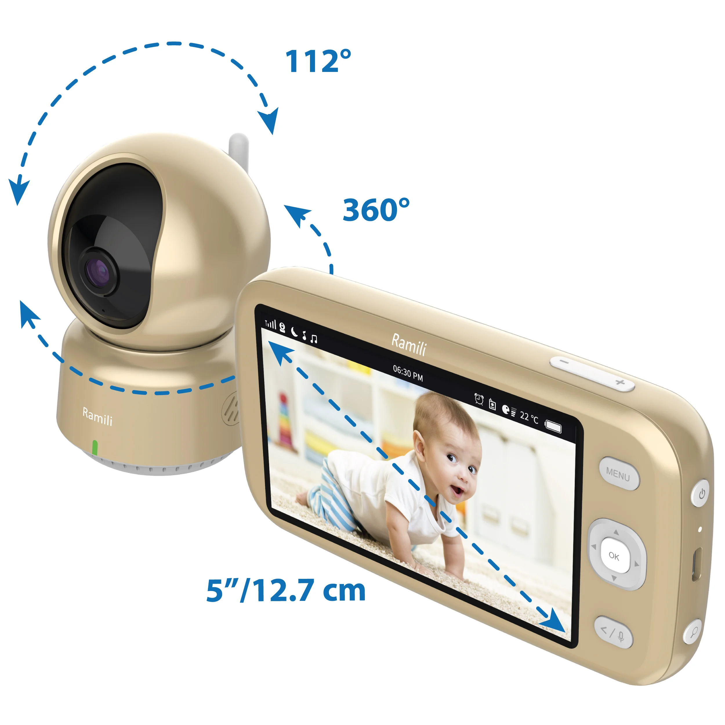 Видеоняня Ramili Baby RV1600 золотистая купить,NaN