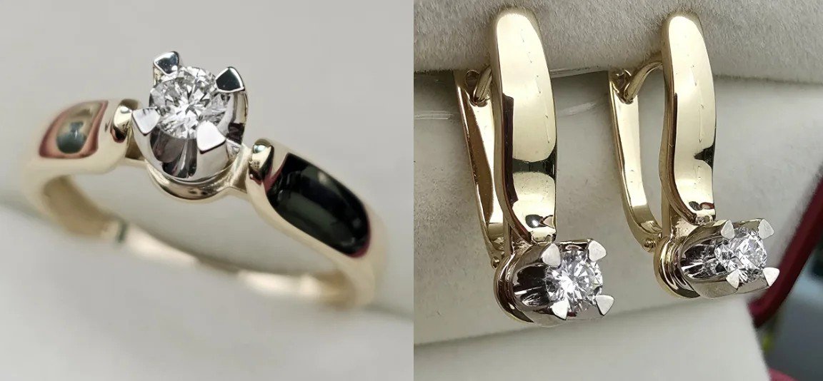 Комплект Deimantas 106960271 17р 0,18ct 0,32ct. купить,NaN