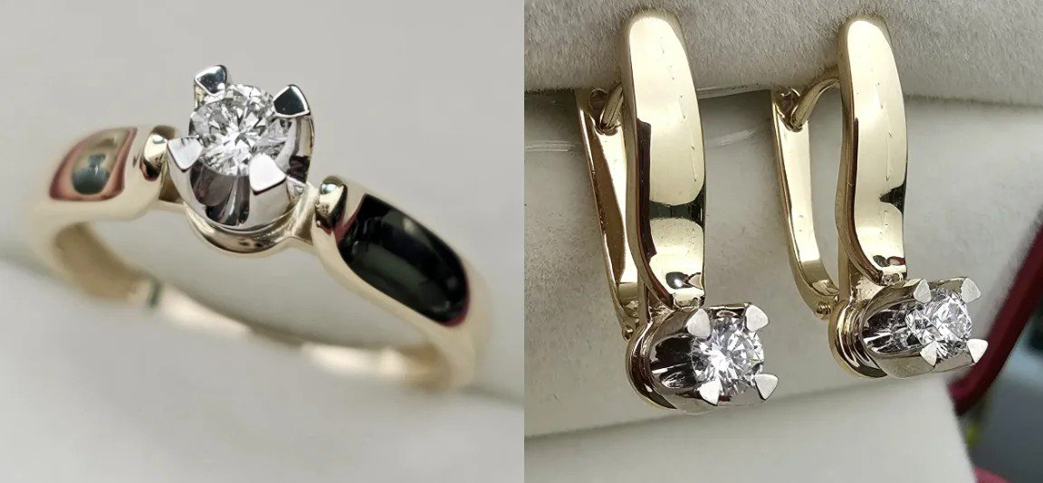 Комплект Deimantas 106960271 17р 0,18ct 0,32ct. купить,NaN