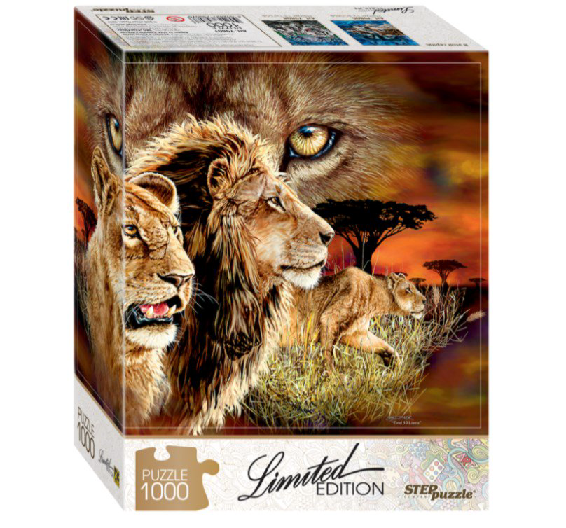 Пазлы Step Puzzle Limited Edition Найди 10 львов  1000 деталей купить,NaN