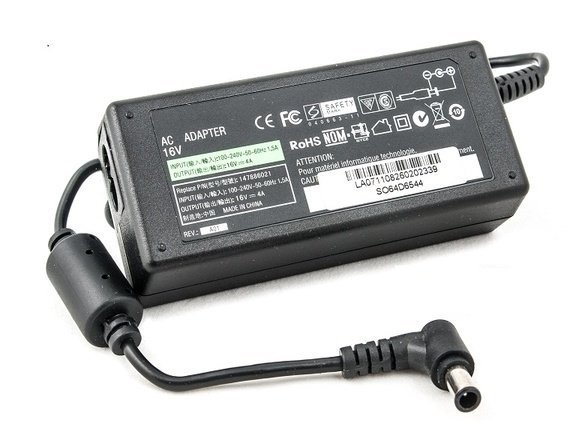 Блок питания для ноутбуков PowerPlant Sony 220V 16V 64W 4A 6.5*4.4 черный