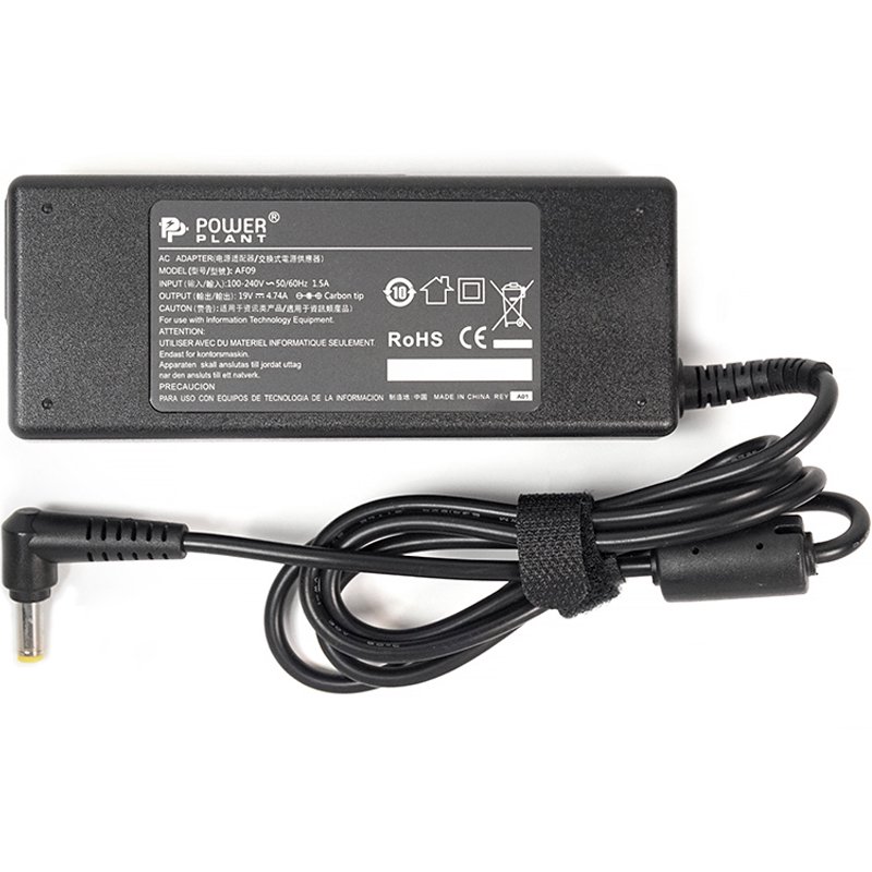 Блок питания PowerPlant Asus 220V 19V 90W 4.74A 5.5*2.5 черный