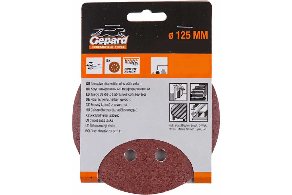 Шлифовальный круг Gepard GP5001-240 Р1240 125мм 5шт купить,NaN