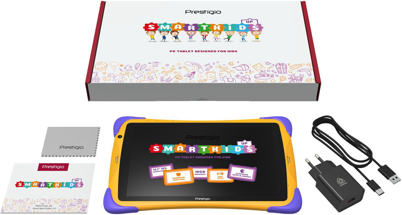 Планшет Prestigio Smartkids UP PMT3104_WI_D_EU 16Gb Orange-Violet купить,NaN