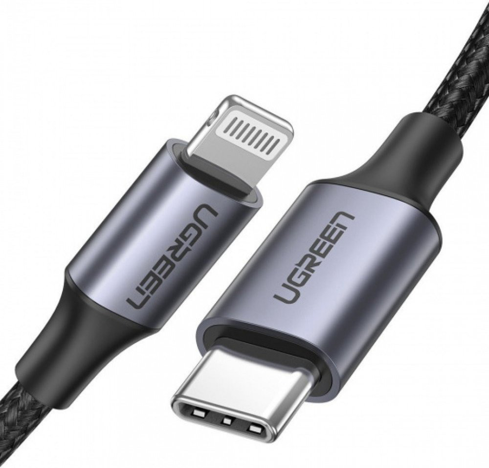 Кабель Ugreen USB TypeC (M), Lightning (M), 1 м, US304 (60759) черный купить,NaN