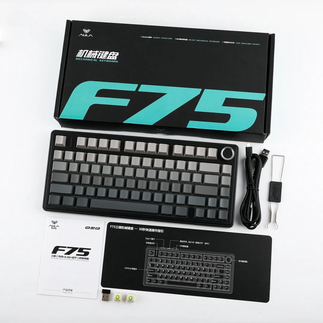 Клавиатура AULA F75 Side-Printed черный купить,20490