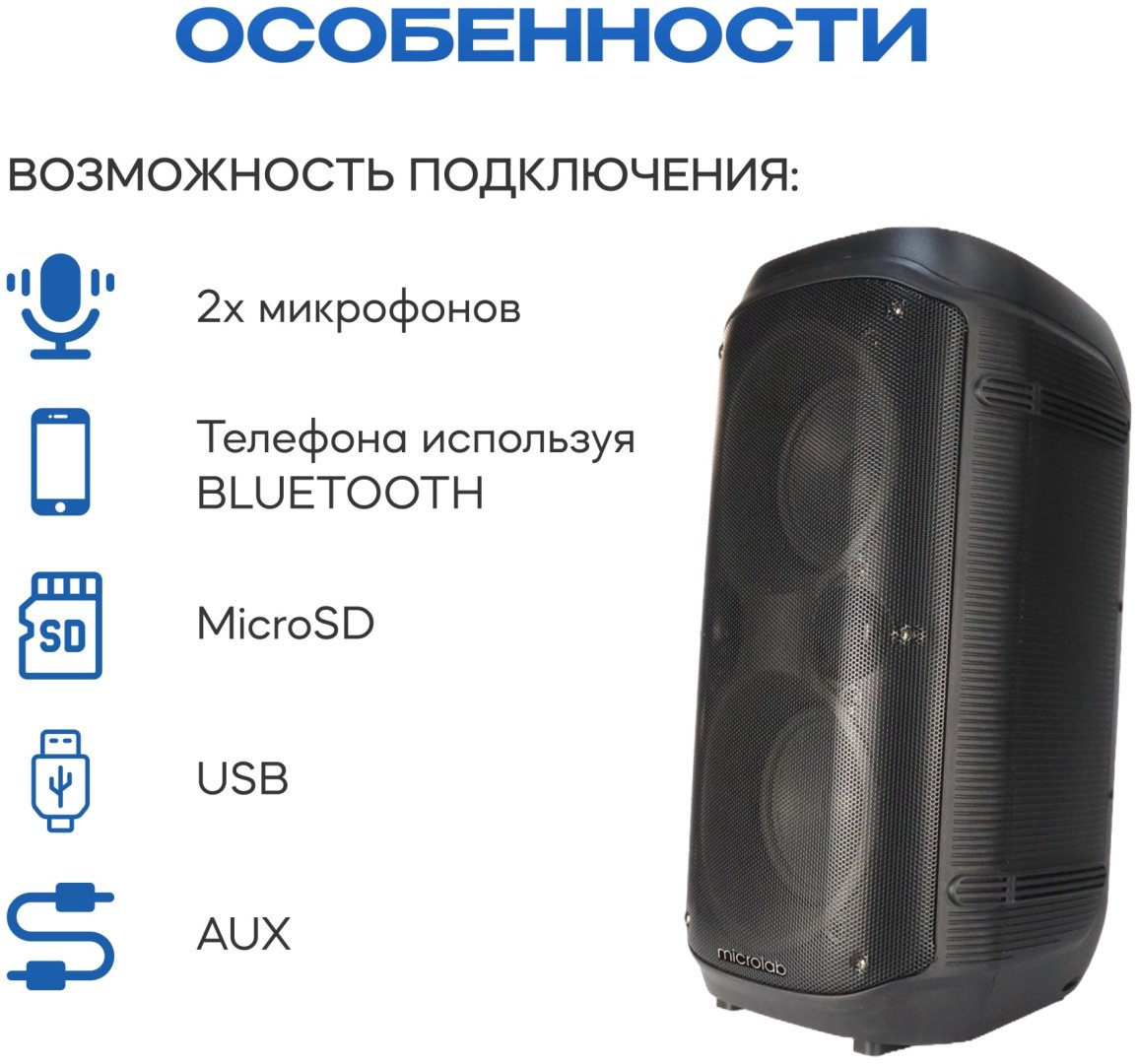 Портативная колонка Microlab PT600 черный