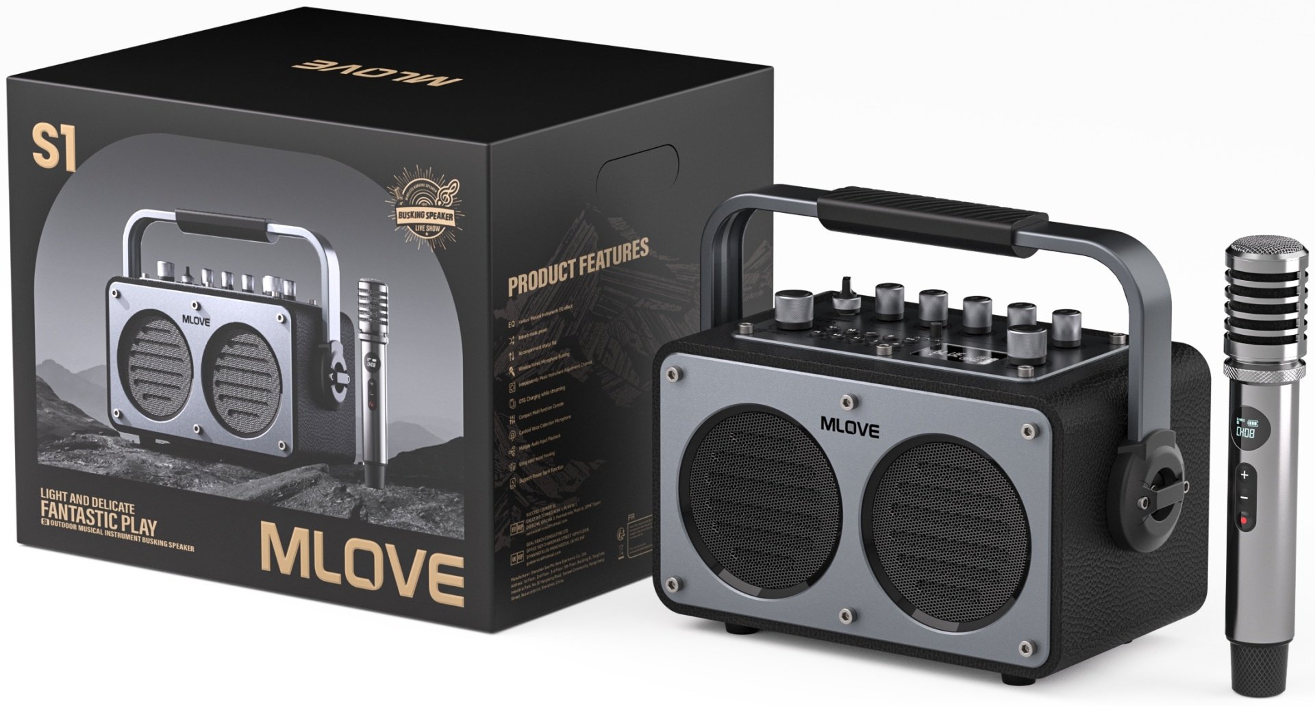 Портативная колонка MLOVE S1 черный