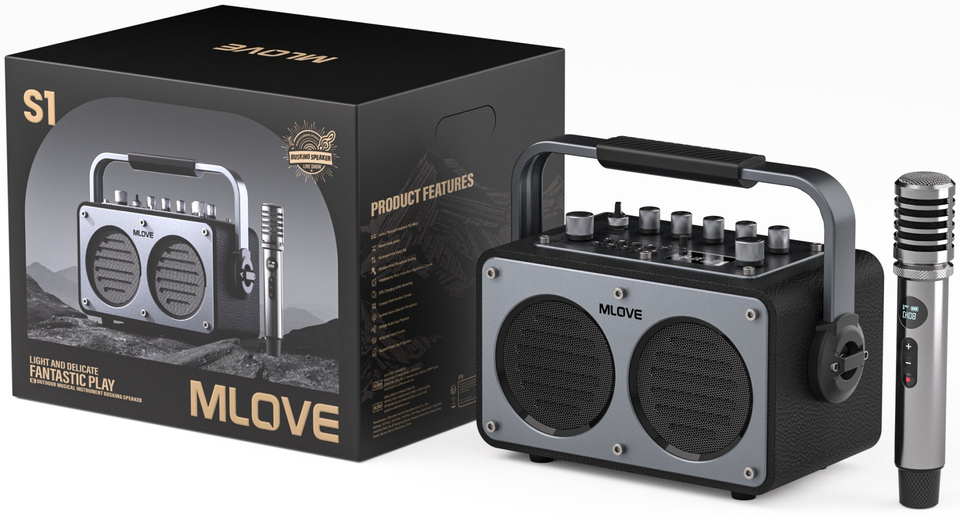 Портативная колонка MLOVE S1 черный - ForteMarket Портативная колонка MLOVE S1 черный купить,39990