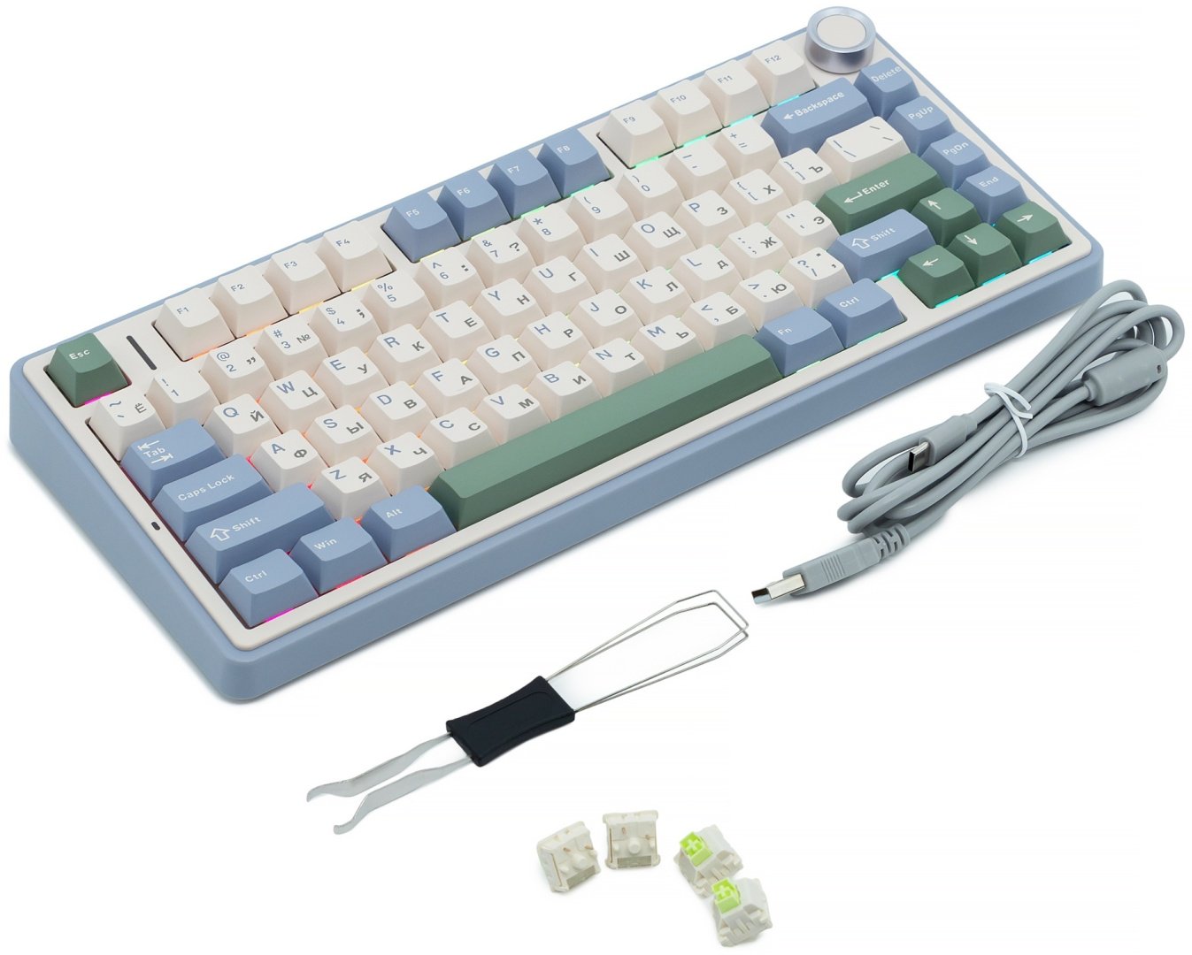 Клавиатура AULA F75 Ru-En Leobog Reaper Switch Purple фиолетовый купить,NaN