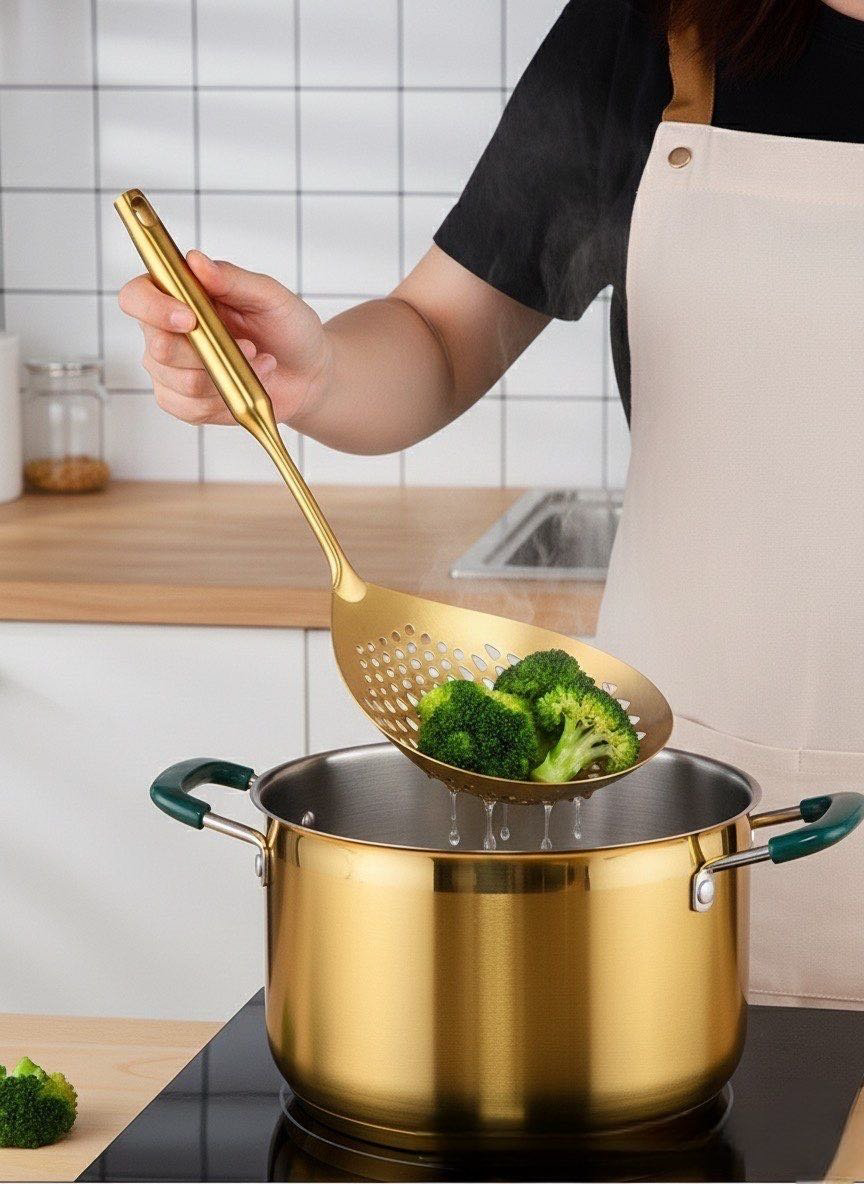 Шумовка для Фритюра и Пасты XL (позолота) купить,NaN