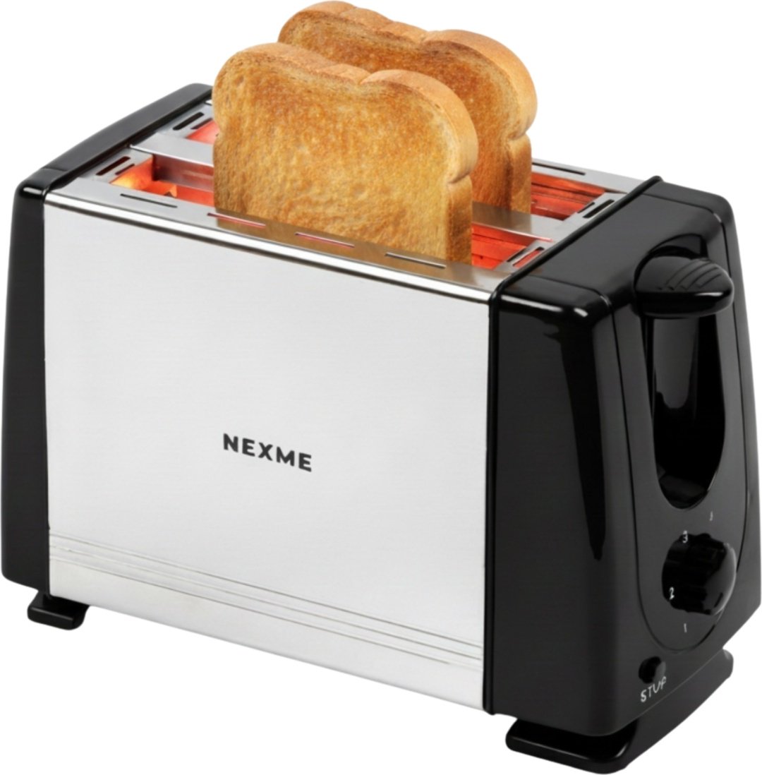 Тостер NEXME QLT-228B стальной