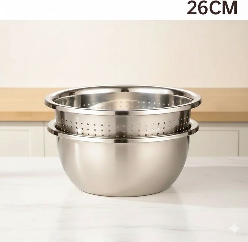 Миска-дуршлаг 17386191_663809928 26 см нержавеющая сталь, 2 л 2 шт купить,NaN
