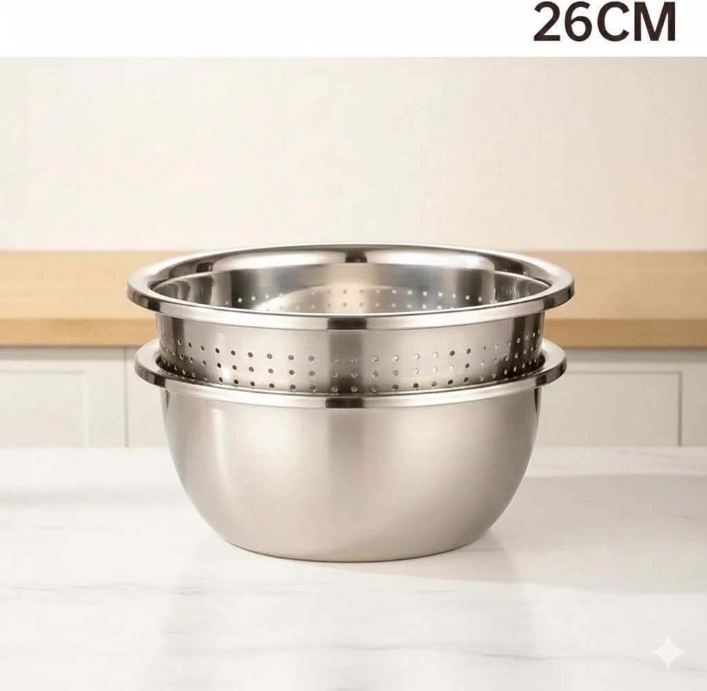 Миска-дуршлаг 17386191_663809928 26 см нержавеющая сталь, 2 л 2 шт купить,NaN