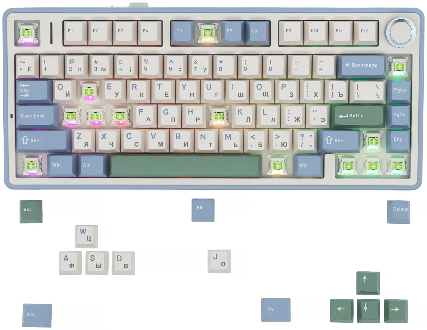 Клавиатура AULA F75 Ru-En Leobog Reaper Switch Purple фиолетовый купить,NaN