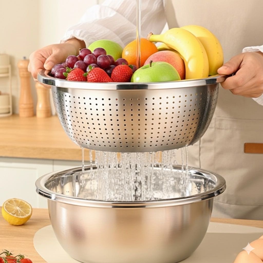 Миска-дуршлаг 17386191_663809928 26 см нержавеющая сталь, 2 л 2 шт купить,NaN