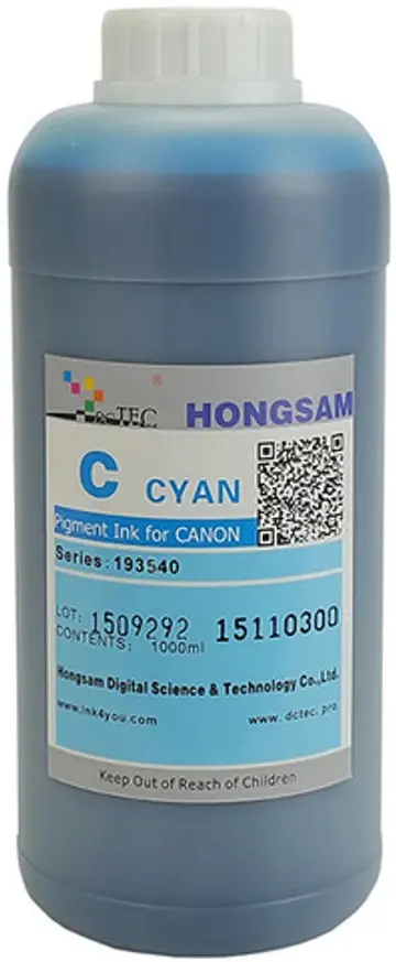 Чернила пигментные Hongsam DCTec  для плоттеров Canon imagePROGRAF TX-3100/TX-3200/TX-4100/TX-4200 1000мл Cyan