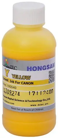 Чернила пигментные Hongsam DCTec  для Canon imagePROGRAF TM-240/TM-340/TM-350/TM-355 200мл Yellow