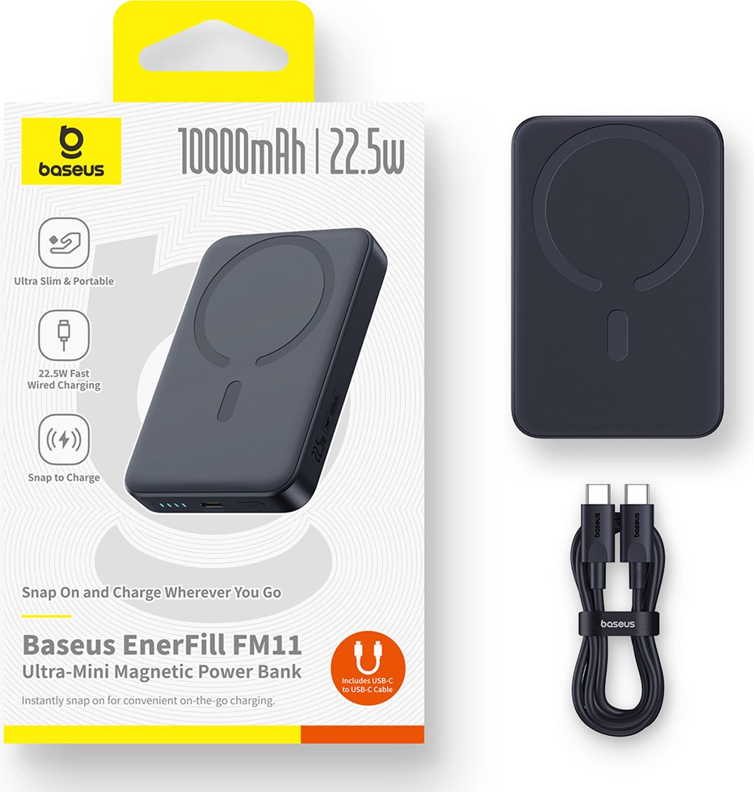 Внешний аккумулятор Baseus EnerFill FM11 Ultra-Mini 10000 мАч 15 Вт черный купить,NaN