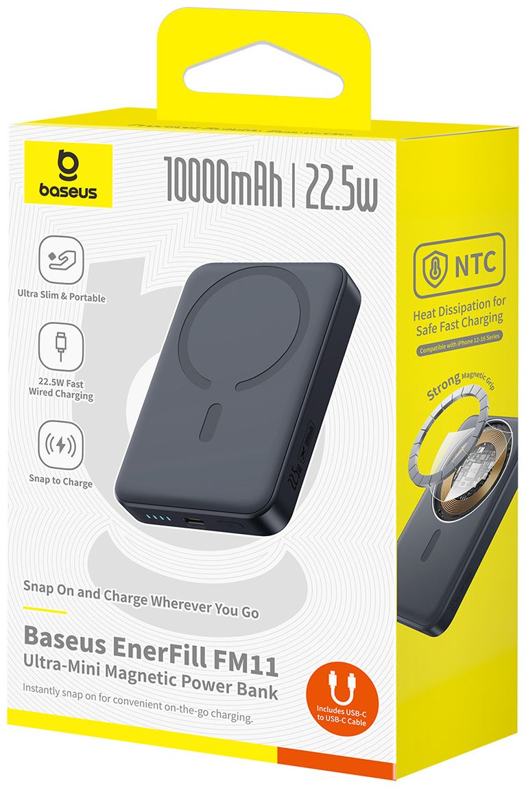 Внешний аккумулятор Baseus EnerFill FM11 Ultra-Mini 10000 мАч 15 Вт черный купить,NaN