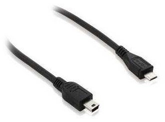 Кабель micro-USB 2.0 (F), Mini USB 2.0 (M), 0.25 м, черный купить,NaN