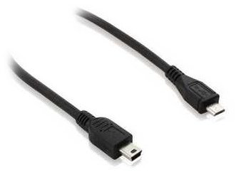 Кабель micro-USB 2.0 (F), Mini USB 2.0 (M), 0.25 м, черный купить,NaN