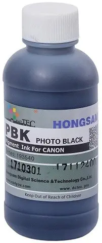 Чернила пигментные Hongsam DCTec для Canon imagePROGRAF TM-240/TM-340/TM-350/TM-355 200мл Photo Black