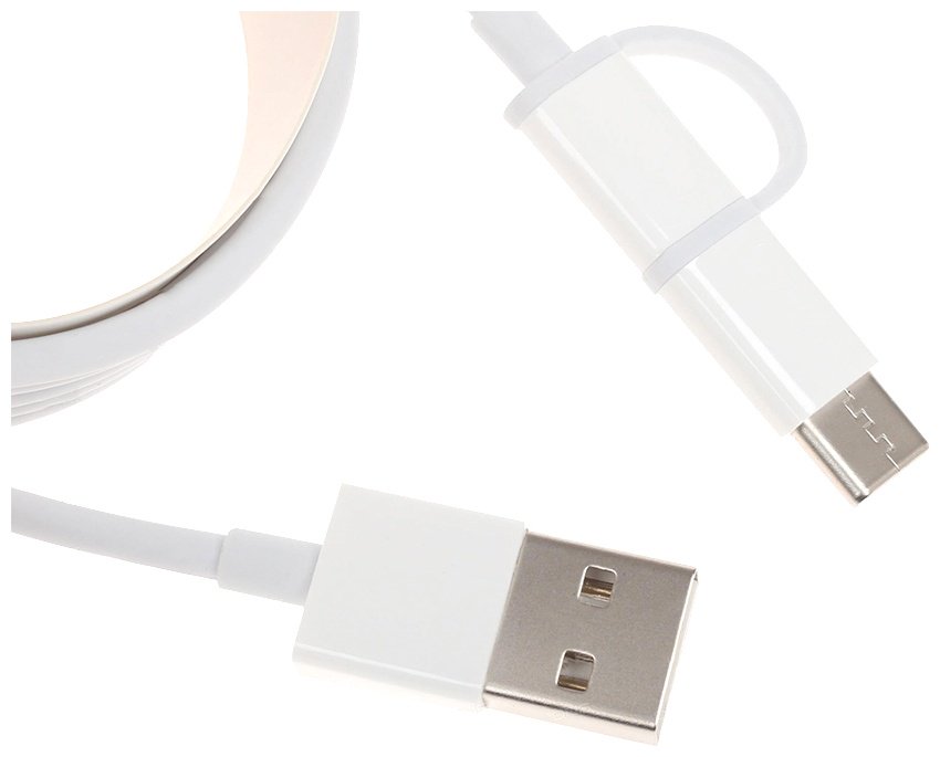 Кабель Xiaomi USB 2.0 (M), USB TypeC (M), micro-USB 2.0 (M), 0.3 м, SJX01ZM белый