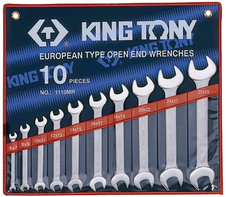 Набор рожковых ключей King Tony 1110MR 6-28 мм 10 шт