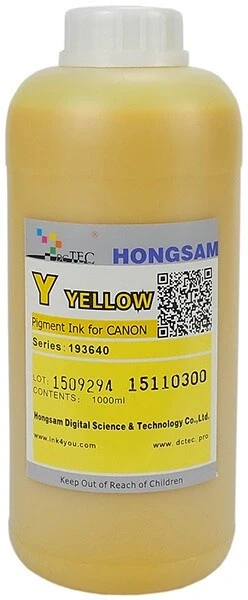 Чернила пигментные Hongsam DCTec для Canon imagePROGRAF TM-240/TM-340/TM-350/TM-355 1000мл Yellow
