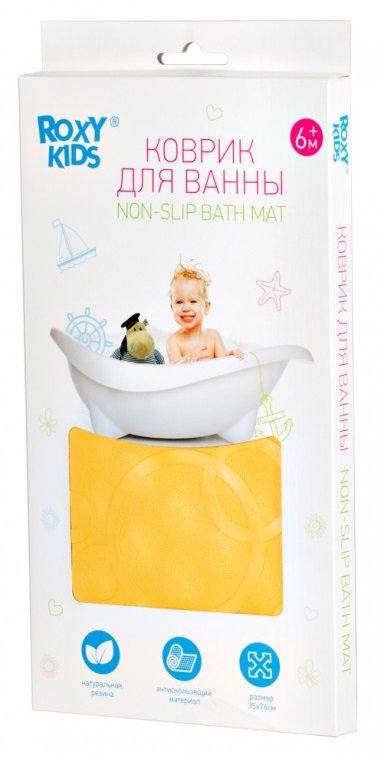 Коврик для купания Roxy Kids антискользящий желтый купить,NaN