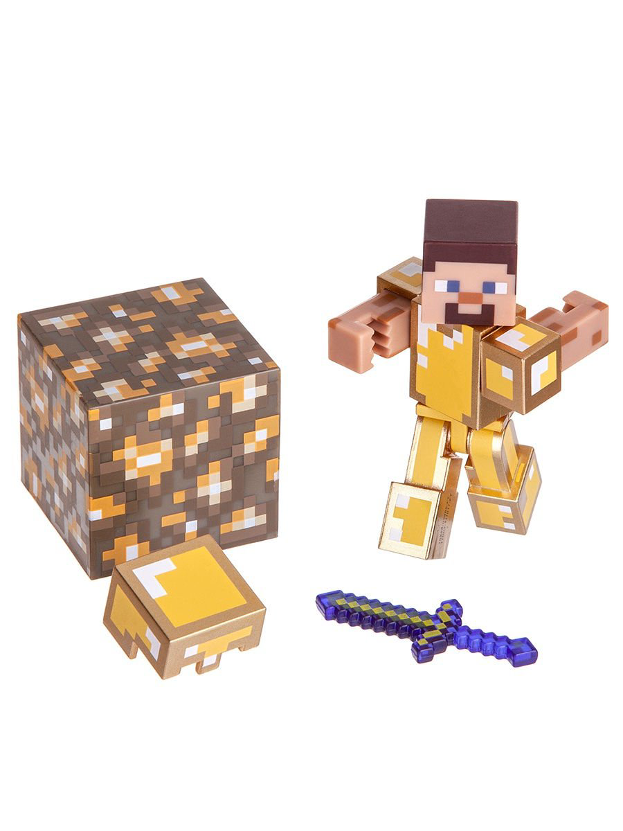 Фигурка Minecraft Steve in Gold Armor 8см купить,NaN