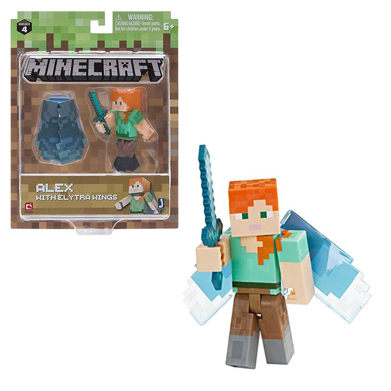 Фигурка Minecraft Alex with Elytra Wings 8см купить,NaN