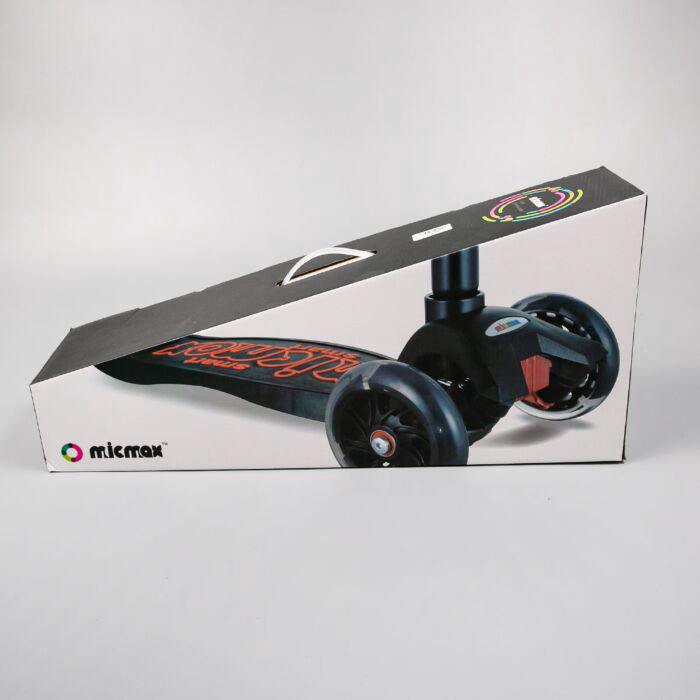 Самокат 3-х колесный YIWU sport MicMax черный купить,NaN