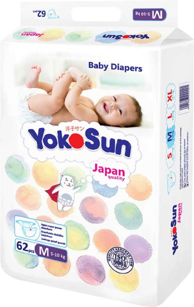 Подгузники Yokosun детские  М 5-10 кг  62 шт купить,NaN