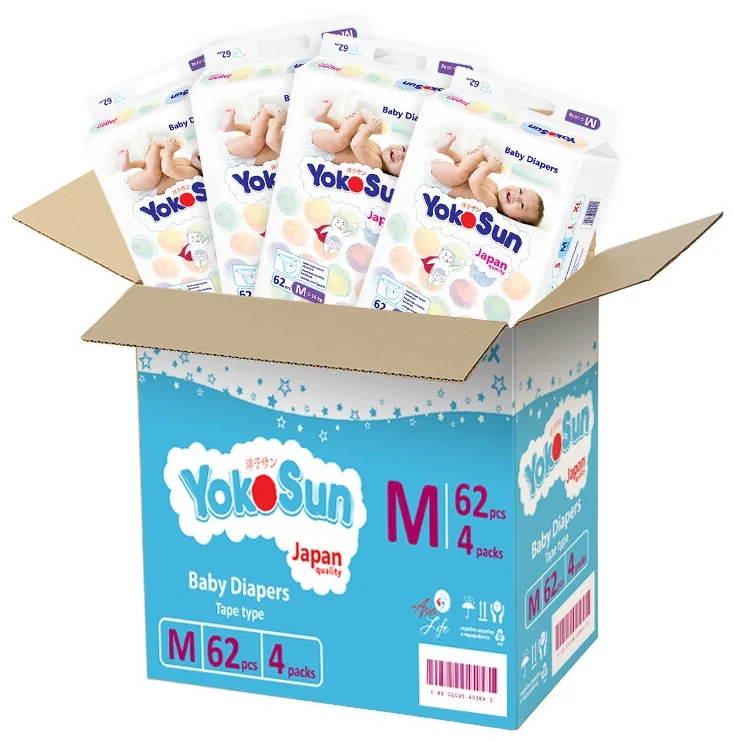 Подгузники Yokosun детские  М 5-10 кг  62 шт купить,0